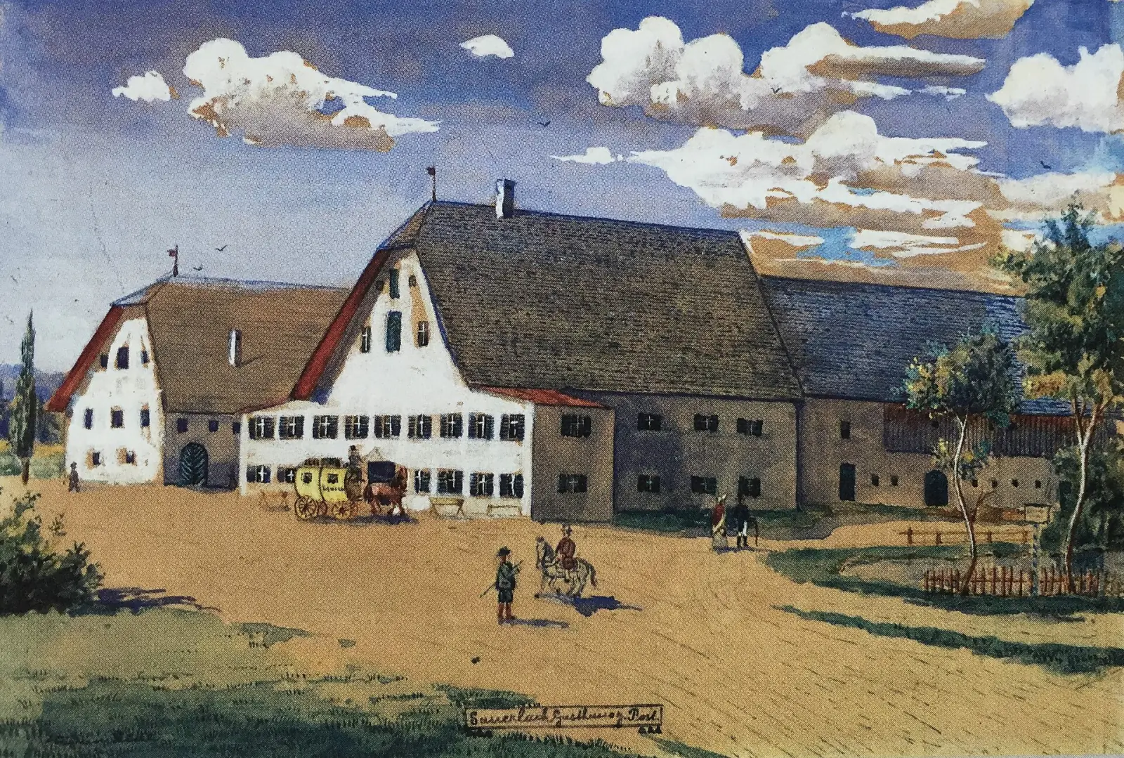 Die Alte Posthalterei zu Sauerlach — Gemälde von Emeran Lidl, 1899