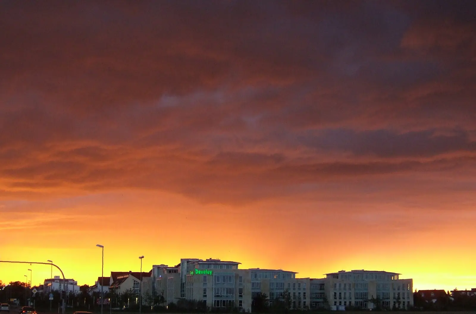 Abendrot über Unterhaching